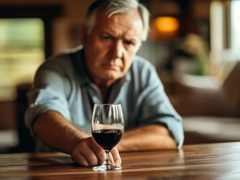 决心戒酒的中年男性