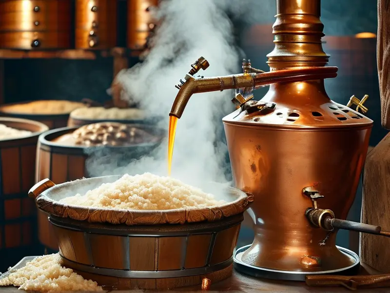传统蒸酒设备工作场景展示