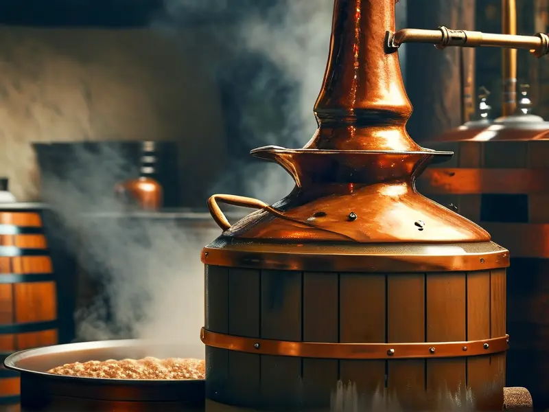 传统烧酒蒸馏过程实景图