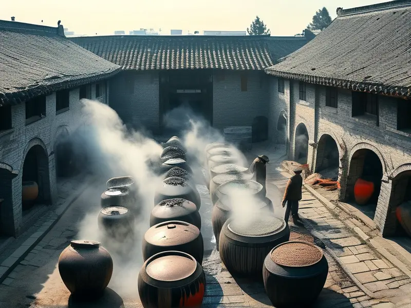 安徽古井镇传统白酒酿造作坊实景