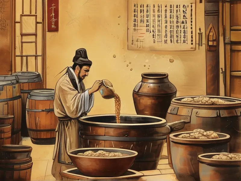 中国古代酿酒工艺实景还原图