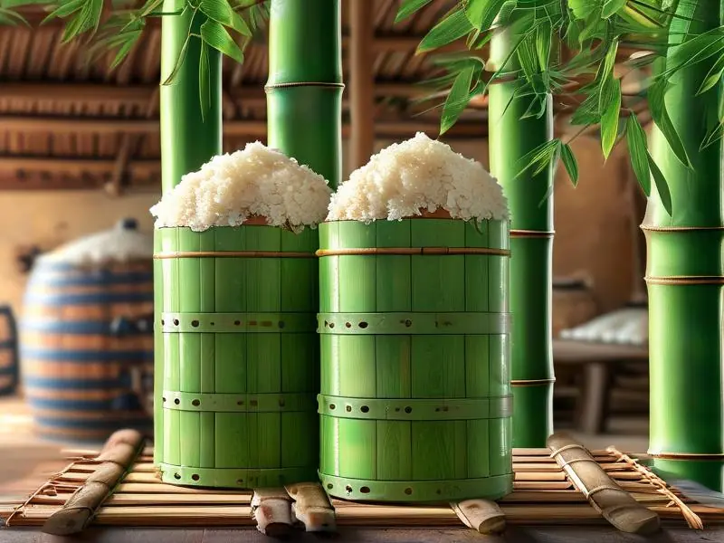 传统工艺竹子酒发酵过程实拍