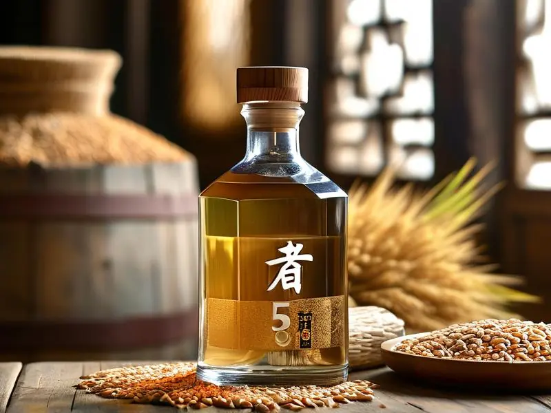 诸谷酿酒52度白酒与原料展示
