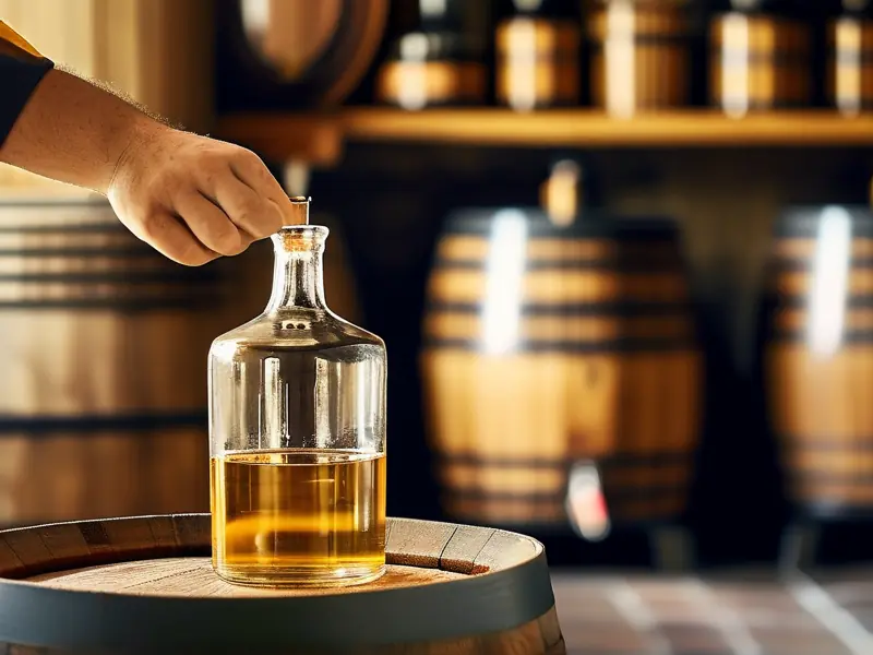 专业酿酒师测量自酿粮食酒度数现场