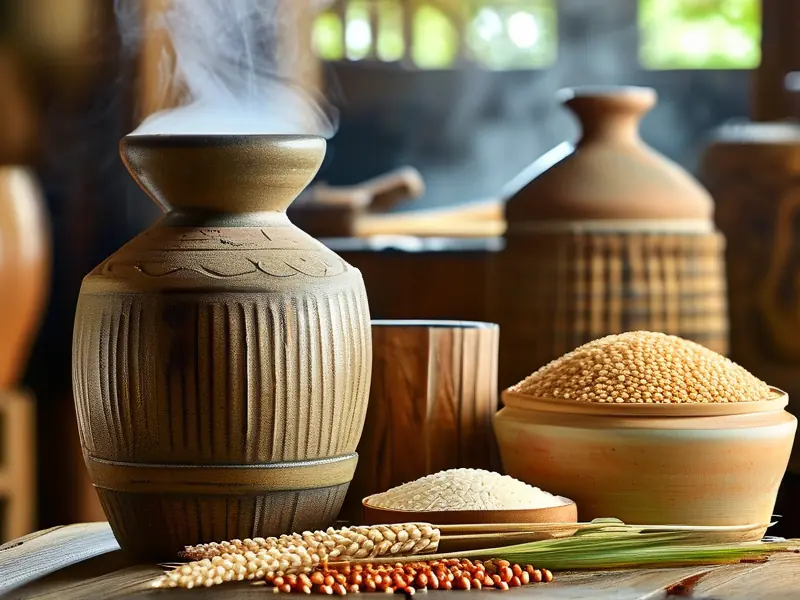 家庭纯粮食酒制作原料与工具实拍