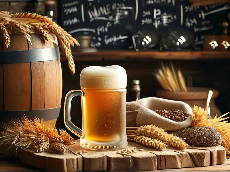 家庭自酿啤酒原料与发酵过程实拍图