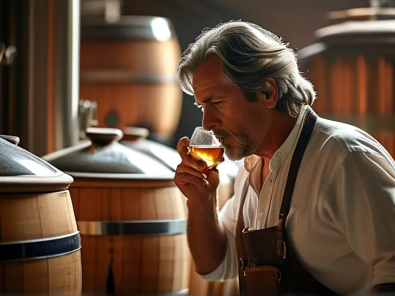 酿酒师检测自酿白酒品质过程实拍