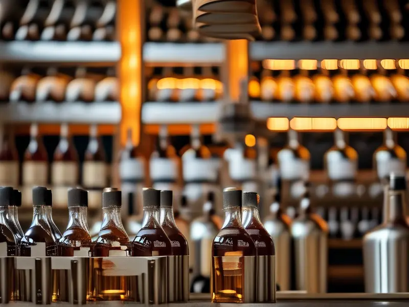 专业酿酒师检查自酿高度酒的蒸馏过程