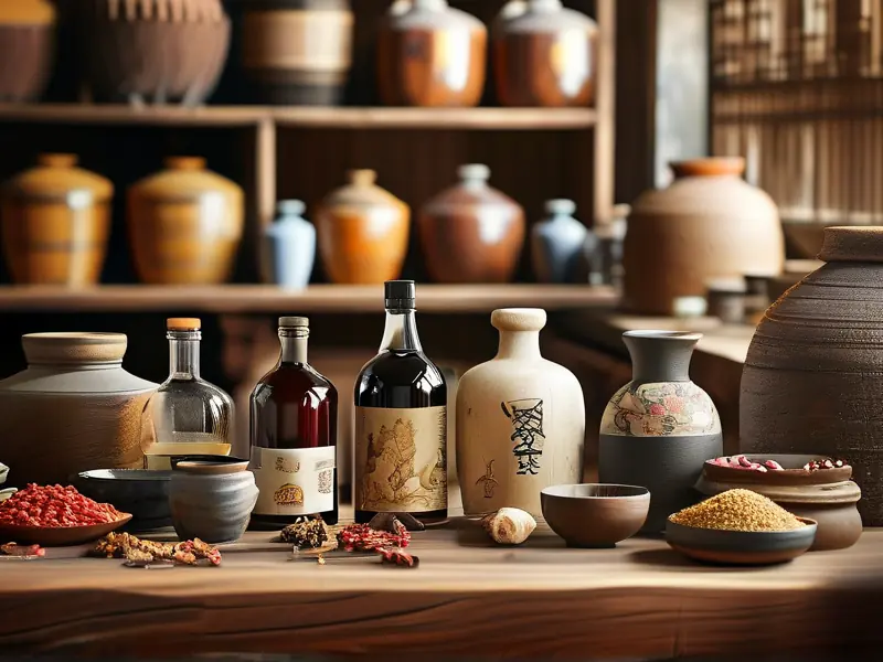 酿酒师调配养生酒的过程