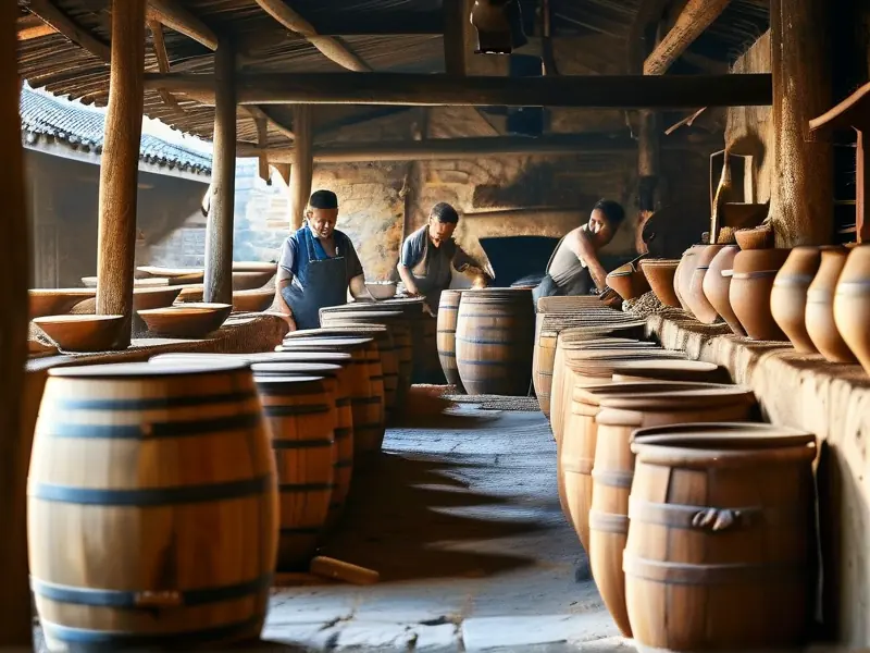 传统烧酒工艺现场展示