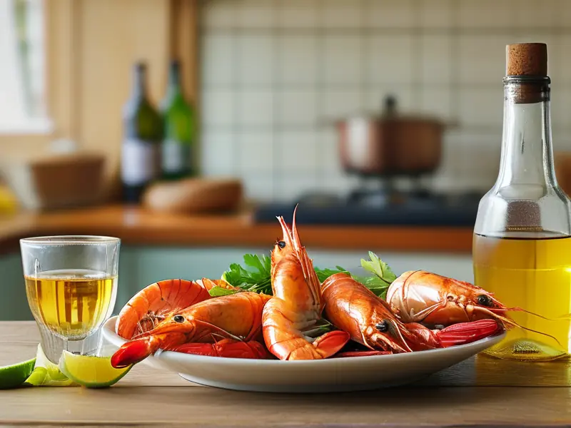 醉虾与白酒黄酒的搭配展示