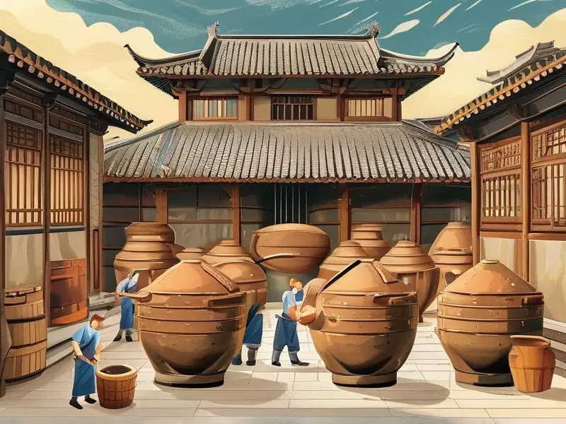 传统12987工艺酱香酒酿造流程示意图