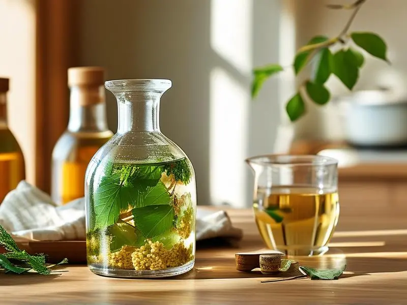 家庭自制艾叶泡酒过程实拍