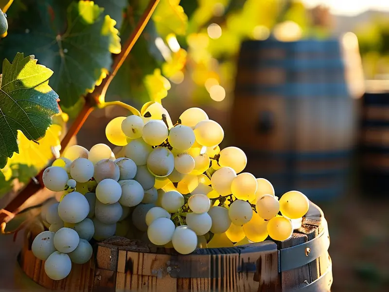 白葡萄采摘与酿酒设备展示