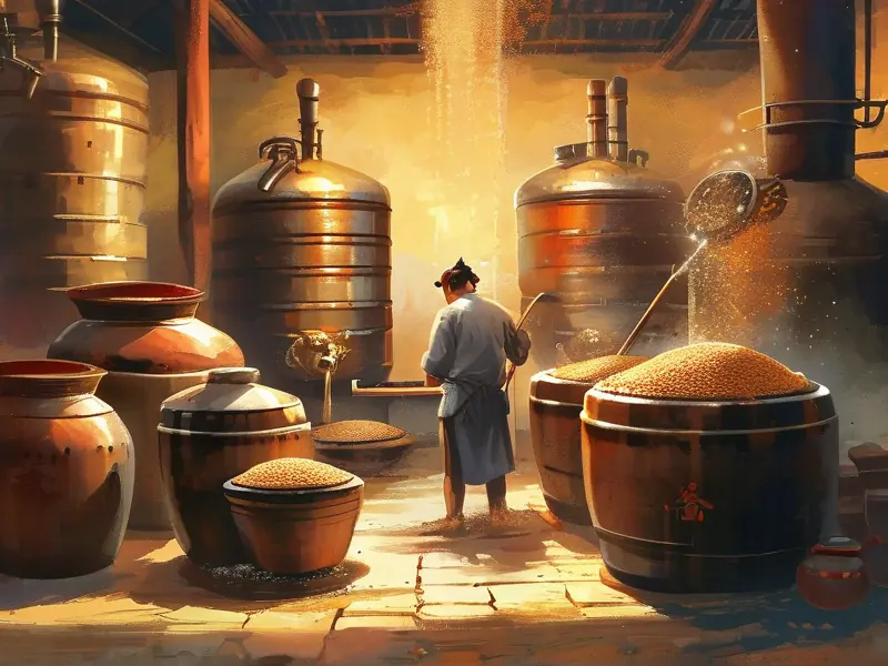 传统白酒酿造工艺流程现场展示