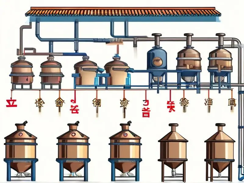 白酒酿造工艺流程示意图