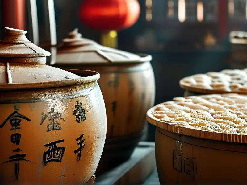 显微镜下的酵母菌与白酒发酵设备