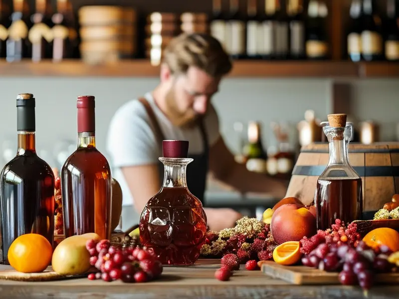 酿酒师检查白酒果酒发酵过程