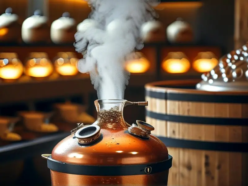 白酒蒸馏设备与啤酒发酵设备对比示意图