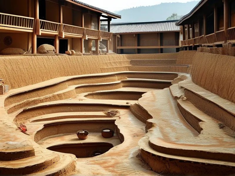 白酒窖池建造过程实拍图