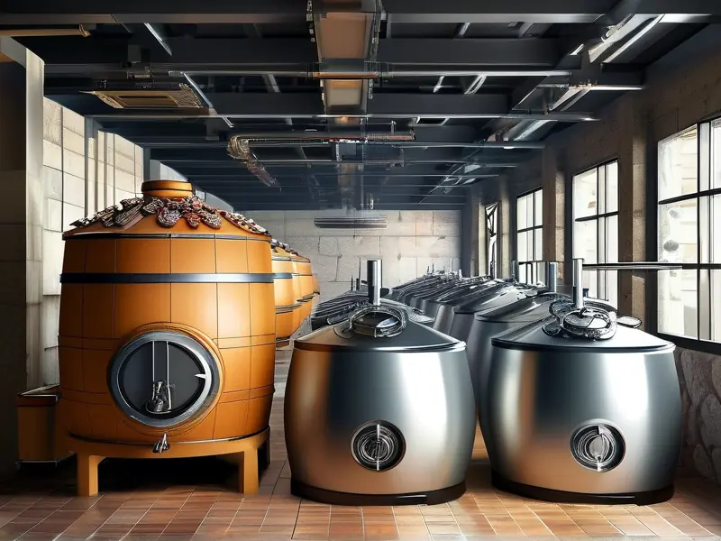 传统与现代白酒酿造方法对比示意图