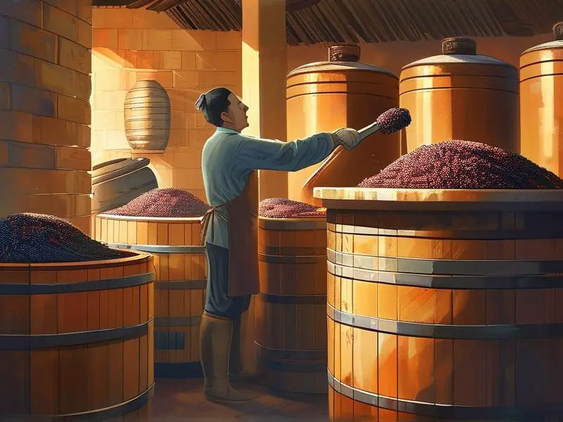 传统白酒发酵过程实景拍摄