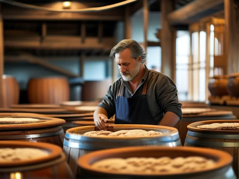 传统白酒酿造工艺现场