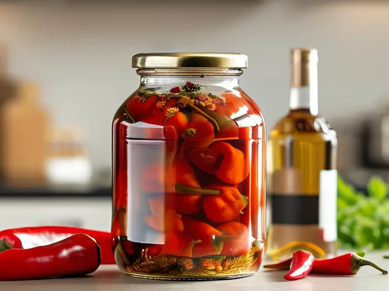 白酒泡辣椒腌制过程实拍图