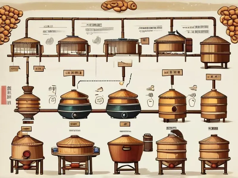 白酒生产工艺流程图解：从粮食到酒液的完整转化过程