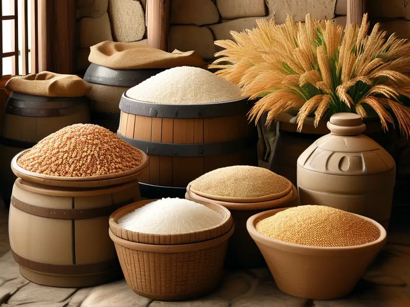 白酒酿造原料展示图