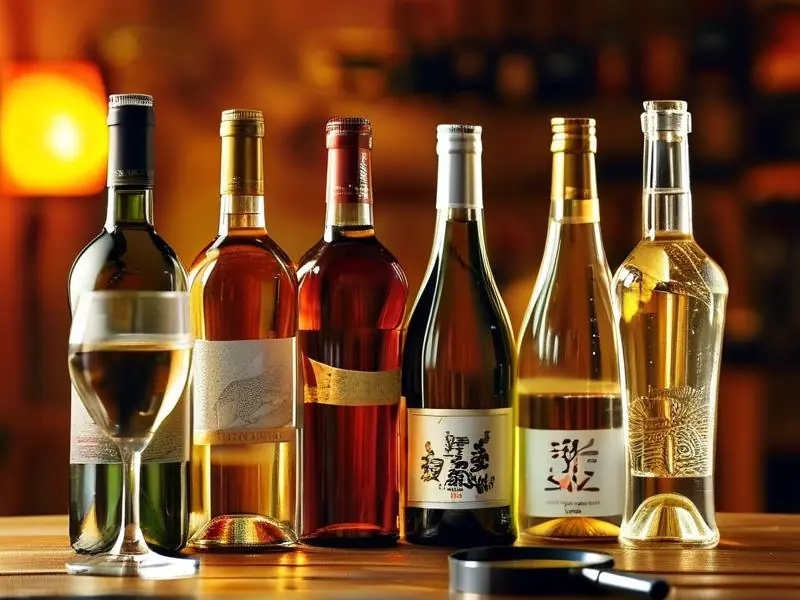 多种白酒样品排列展示用于甄别对比