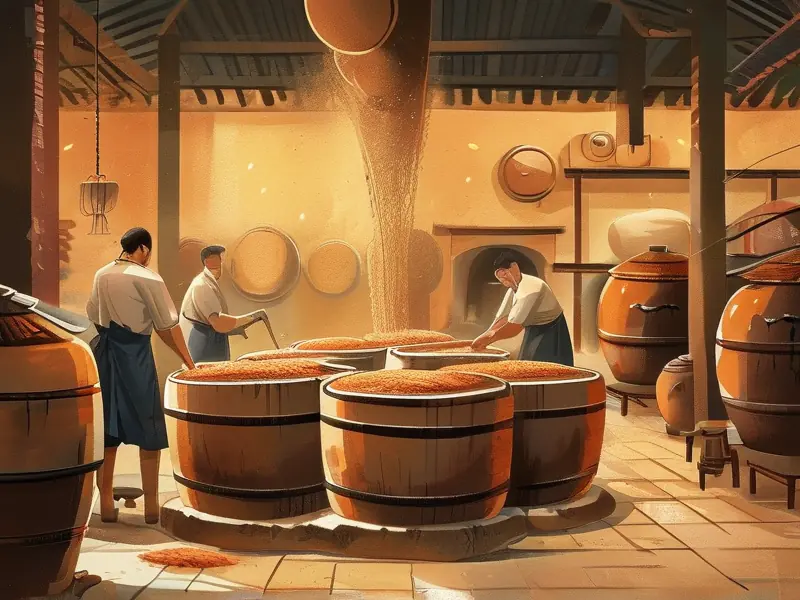 传统白酒酿造过程展示