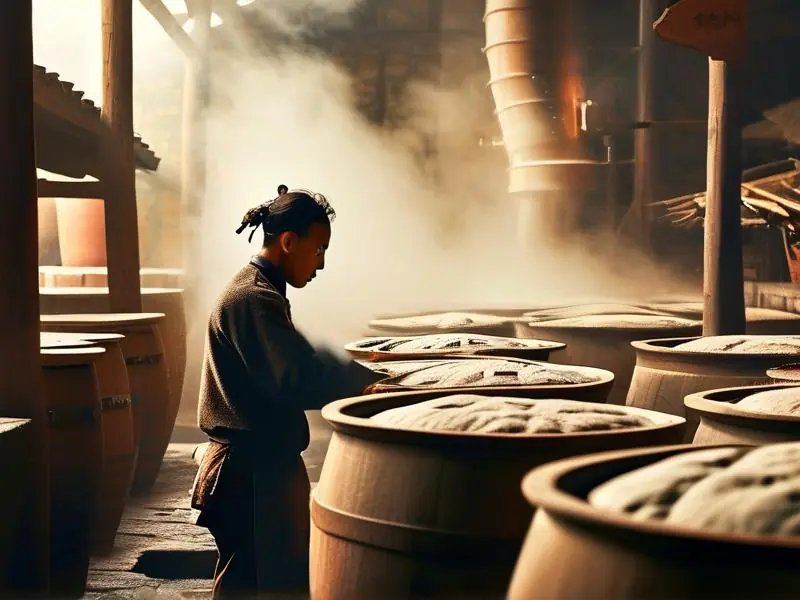 传统白酒酿造工艺流程展示图