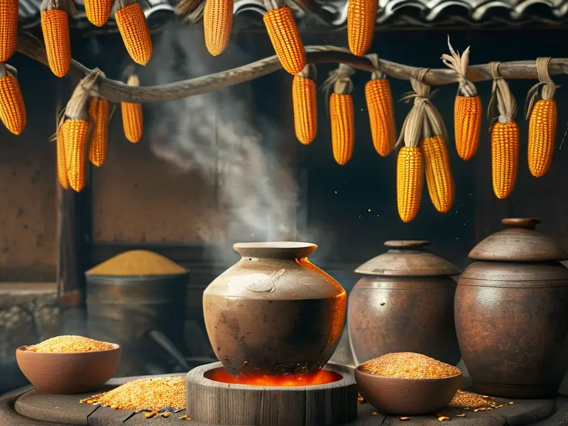 传统工艺蒸馏包谷酒现场实拍