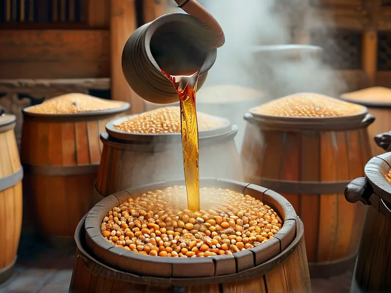 传统包谷酒酿造过程实拍图