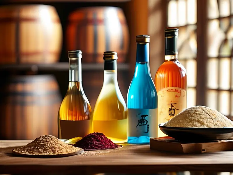 不同种类酒曲与酿出的酒对比展示