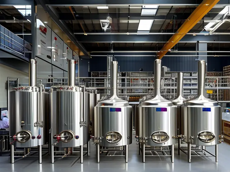 专业不锈钢酿酒设备工厂生产车间实景