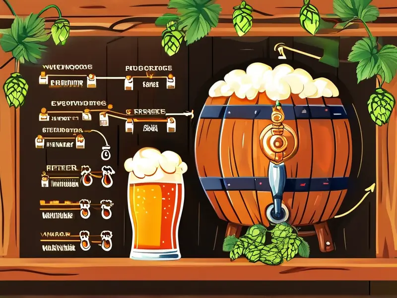 传统啤酒发酵工艺流程示意图