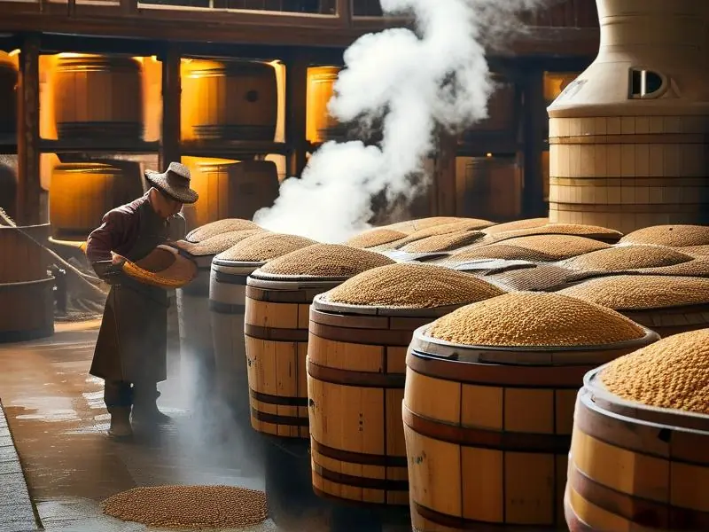 纯粮白酒传统酿造工艺现场