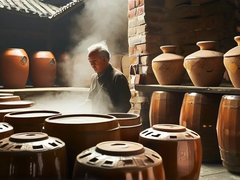 传统纯粮白酒定制生产场景实拍