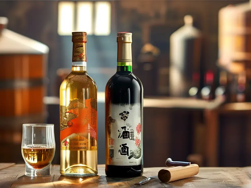 纯粮食酒和勾兑酒对比鉴别示意图