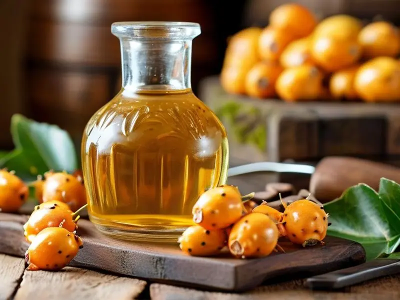 刺梨泡酒制作过程展示：新鲜刺梨与成品酒液对比