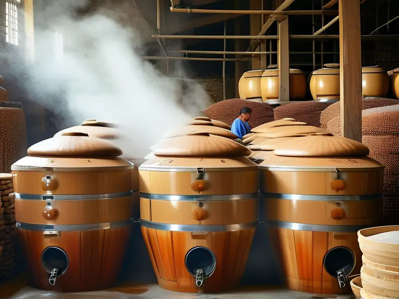 大四甑酿酒工艺实际操作场景