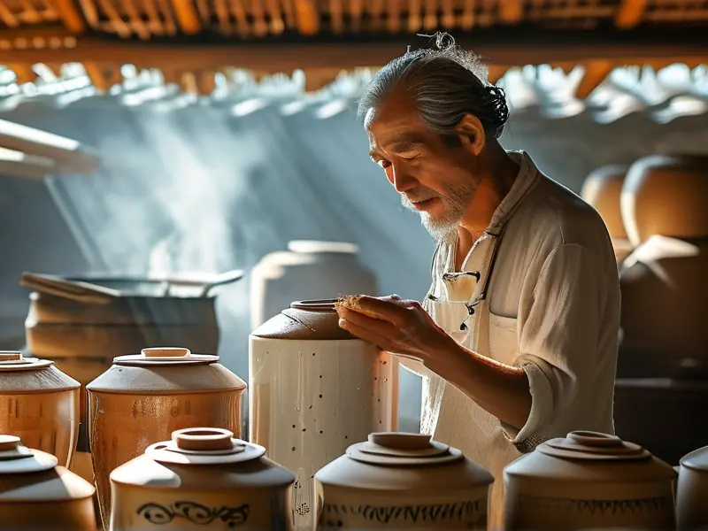 传统大米白酒酿造场景展示
