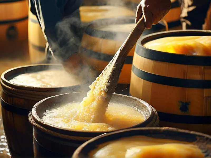 传统大曲黄酒酿造过程实景展示