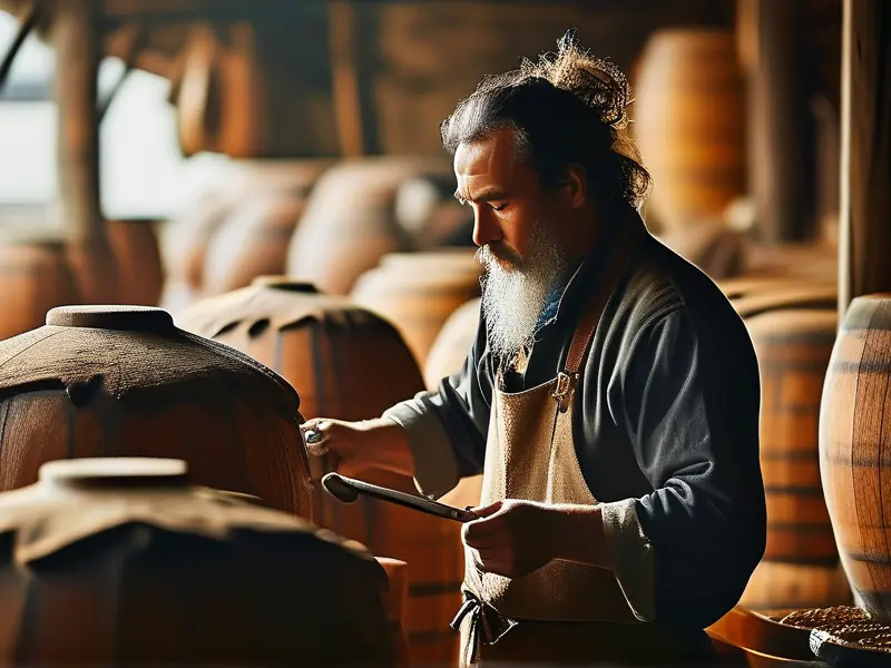 传统吊酒方法制作白酒的过程