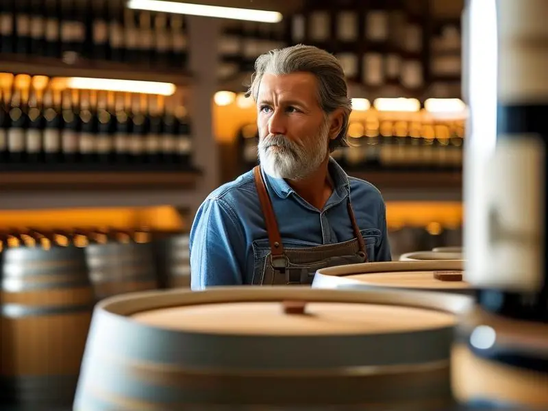 专业酿酒师检查低度酒发酵过程