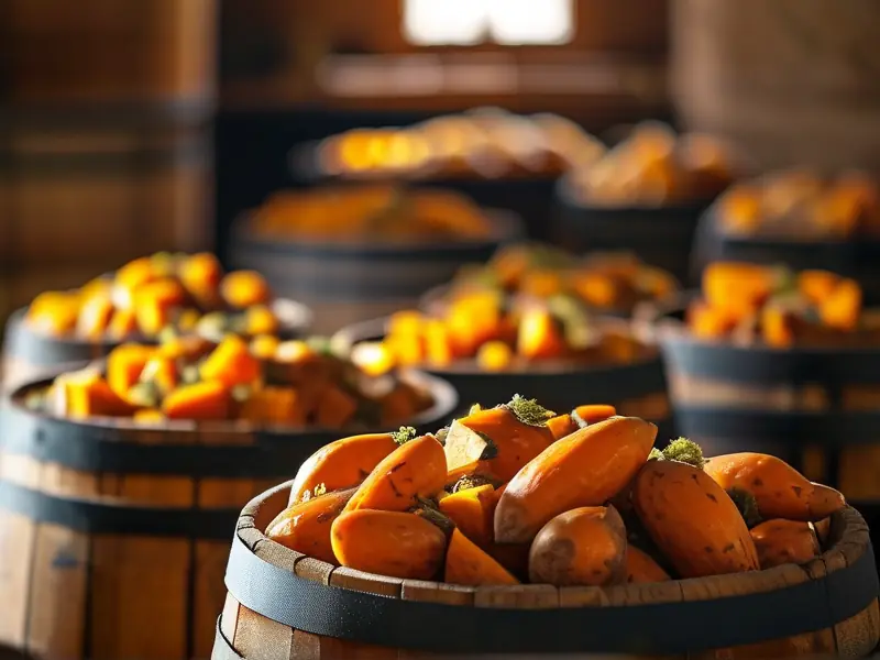 地瓜酿酒发酵过程实拍