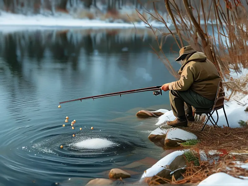 冬季钓鱼酒米泡制和使用场景