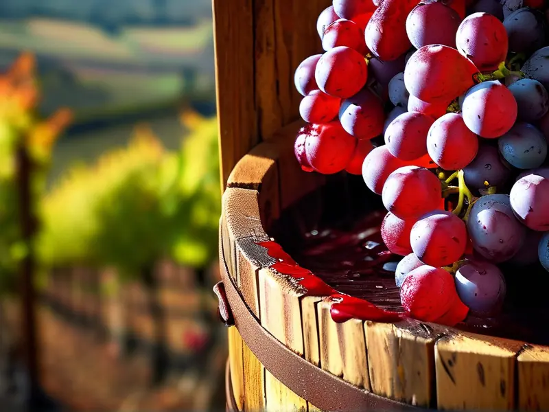 红葡萄压榨过程